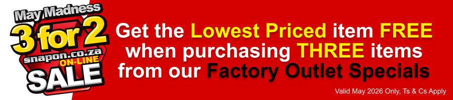 Snap-on 3 for 2 May Madness ON-LINE - Get the Lowest Priced item FREE of three from our Factory Outlet Specials